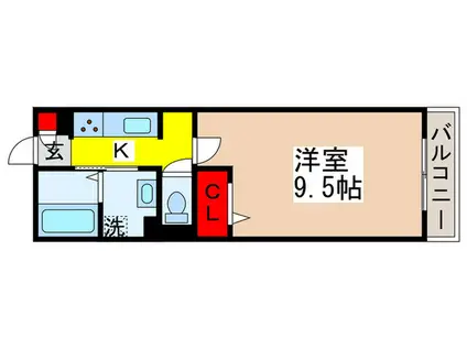 ラ・メール(1K/1階)の間取り写真