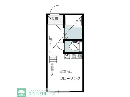 ユナイト菊名 セレスティーノ(ワンルーム/1階)の間取り写真