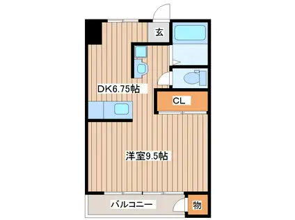 コーポ郷湖(ワンルーム/1階)の間取り写真