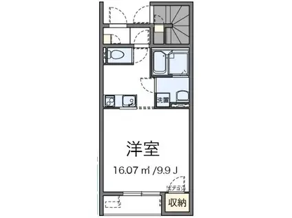 レオネクストすこやか(1K/1階)の間取り写真