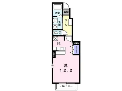 アンビエンテ(1K/1階)の間取り写真