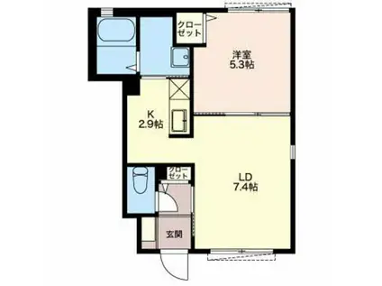 ディアス-J参番館(1LDK/1階)の間取り写真