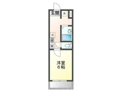 クレシタICHI(1K/2階)の間取り写真