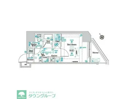 LA DOUCEUR鶴見(1K/8階)の間取り写真