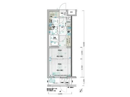 ブライズ堀切菖蒲園(1K/2階)の間取り写真