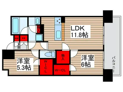 ベルヴュコート柏(2LDK/3階)の間取り写真