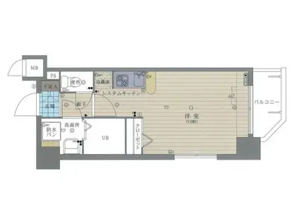 レジデンシャルヒルズ博多南(1K/4階)の間取り写真