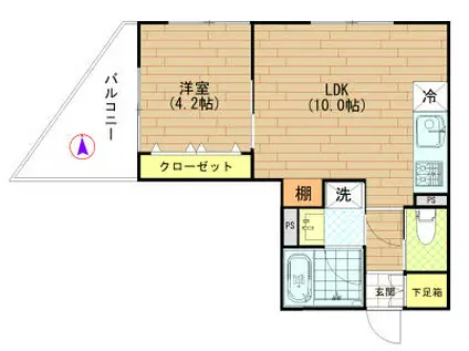 イプシロン亀戸(1LDK/4階)の間取り写真