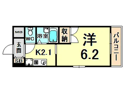 メゾンミッドウエスト(1K/3階)の間取り写真