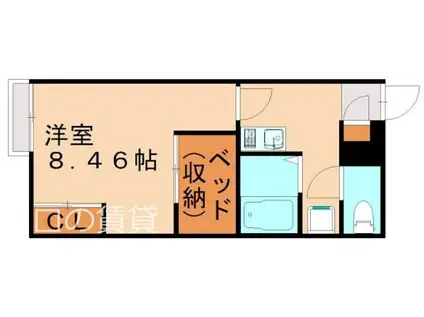 レオパレス若木台(1K/2階)の間取り写真