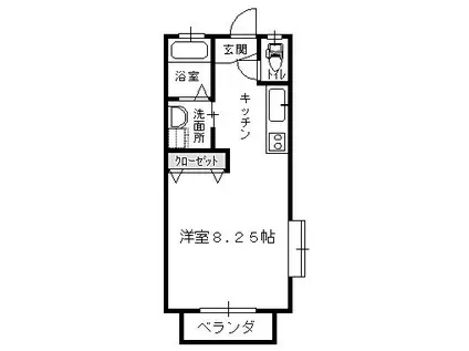 シェリーメゾン(1K/1階)の間取り写真
