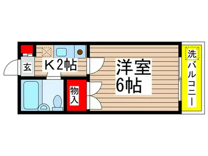 フォーレスト・リバー(1K/3階)の間取り写真