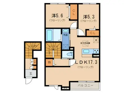 マグノリアガーデン(2LDK/2階)の間取り写真