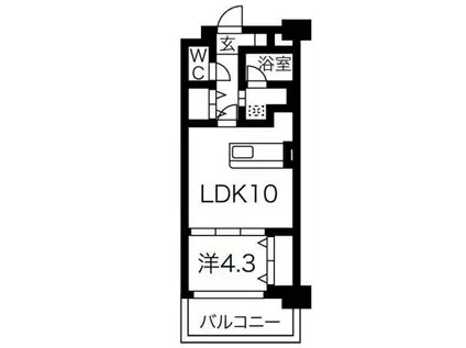 MISTRAL姫路駅前(1LDK/10階)の間取り写真