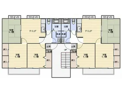 サンライズ矢賀B(3DK/1階)の間取り写真