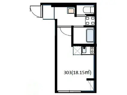 CASA 四葉 A(ワンルーム/3階)の間取り写真