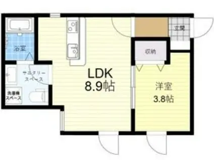 LEGIOIE本陣駅IIILE GIOIE HONJINSTATION3(1LDK/1階)の間取り写真