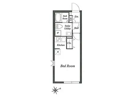 PASEO YOTSUYA パセオ四谷(ワンルーム/2階)の間取り写真