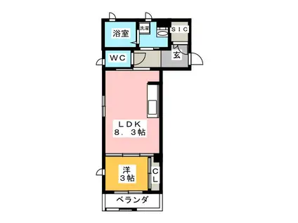 OVERTURE(1LDK/1階)の間取り写真