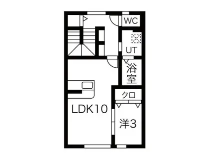 メゾンドショコラ(1LDK/2階)の間取り写真