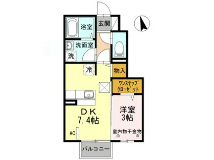 パストラーレ III(1DK/1階)の間取り写真