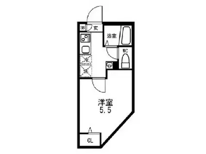 グランクオール大師前イーストレジデンス(1K/1階)の間取り写真