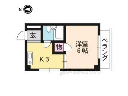 ロータスクラタ(1K/2階)の間取り写真