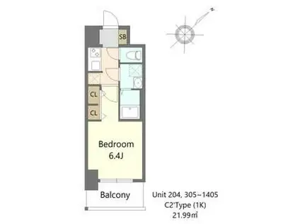 S-RESIDENCE堺ALTKLAS(1K/3階)の間取り写真