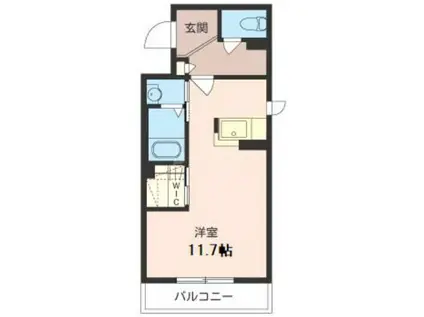 パトリア千葉(1K/2階)の間取り写真