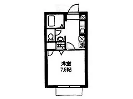 レルージュ(1K/1階)の間取り写真