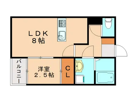 PREVOYANCE篠栗(1LDK/1階)の間取り写真