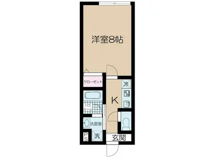 ソラーナ金町(1K/2階)の間取り写真