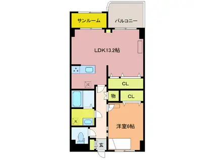 ヴィーア・ラッテアI(1LDK/4階)の間取り写真