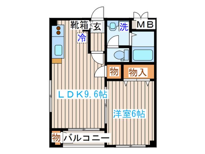 コンアモールII(1LDK/1階)の間取り写真