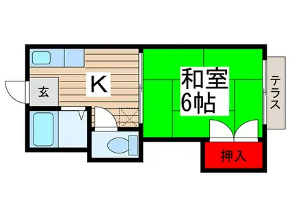 グリーンヒル松戸(1K/1階)の間取り写真