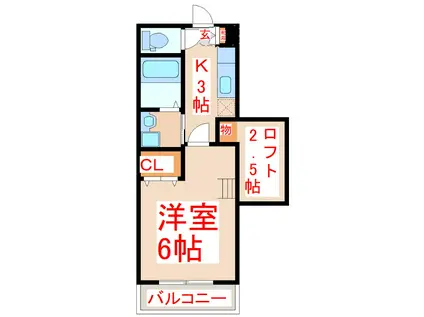 ELLE.CLAIR(1K/1階)の間取り写真