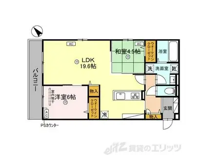 グリーンコート淡路(2LDK/3階)の間取り写真