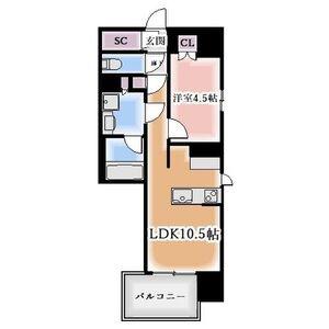 オープンレジデンシア大須FRONT(1LDK/12階)の間取り写真
