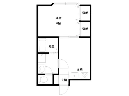 メゾンRII(1DK/1階)の間取り写真