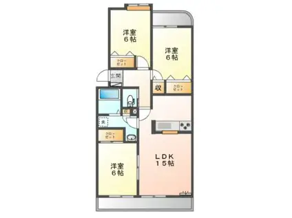 グランドール・ノヴァ(3LDK/4階)の間取り写真