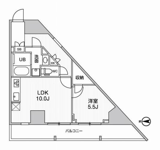 グラシアプレイス曳舟(1LDK/12階)の間取り写真