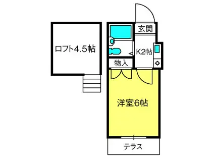 ABLE東川口J(1K/2階)の間取り写真