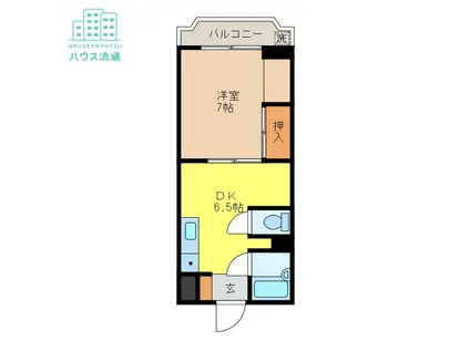 中尾ビル(1DK/4階)の間取り写真