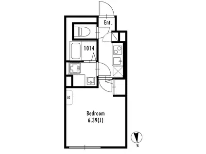 GRANPASEO北新宿(1K/3階)の間取り写真