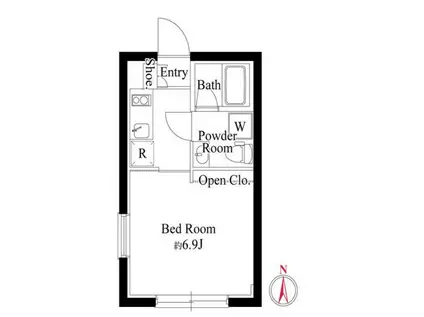 カーサピアッツァ蒲田イースト(1K/3階)の間取り写真