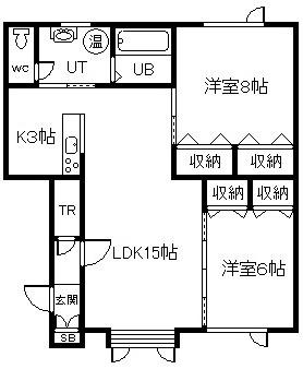 コスモス(2LDK/2階)の間取り写真