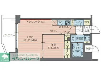プレジオ川口ASIAN(1LDK/9階)の間取り写真