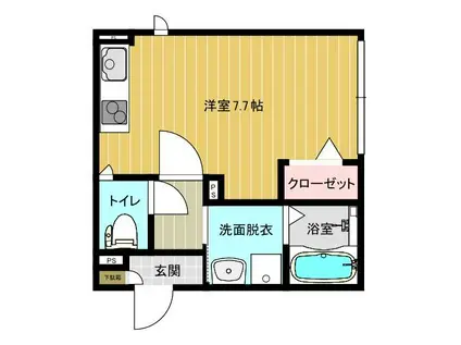 ARC-EN-CIEL A&E(ワンルーム/1階)の間取り写真