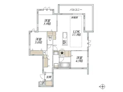 GRACEFEEL AYASE(3LDK/4階)の間取り写真