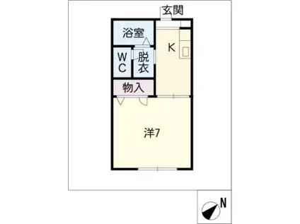 ディアス大林(1K/1階)の間取り写真